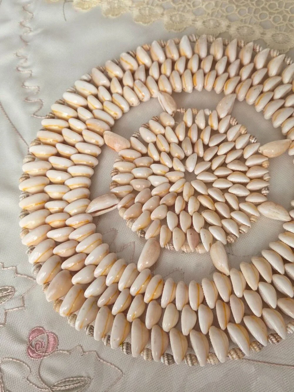 Vintage Cowrie Seashell Trivet